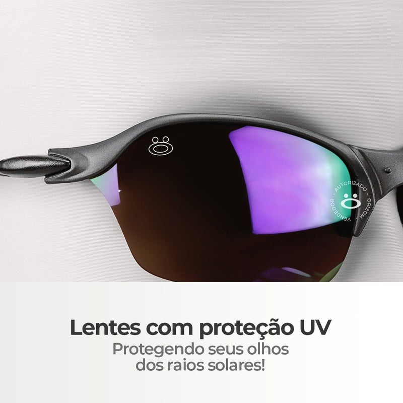 Óculos sol lupa praia metal masculino lente espelhada