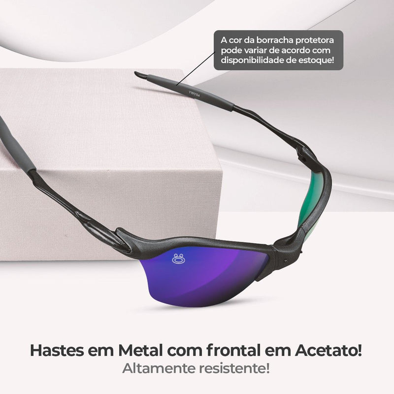 Óculos sol lupa praia metal masculino lente espelhada