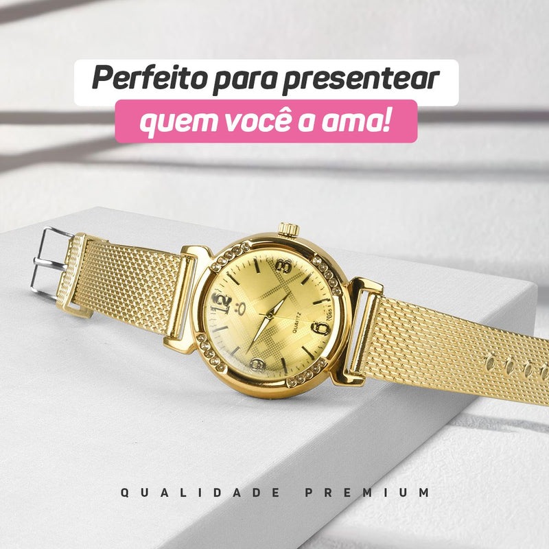 Relógio feminino dourado