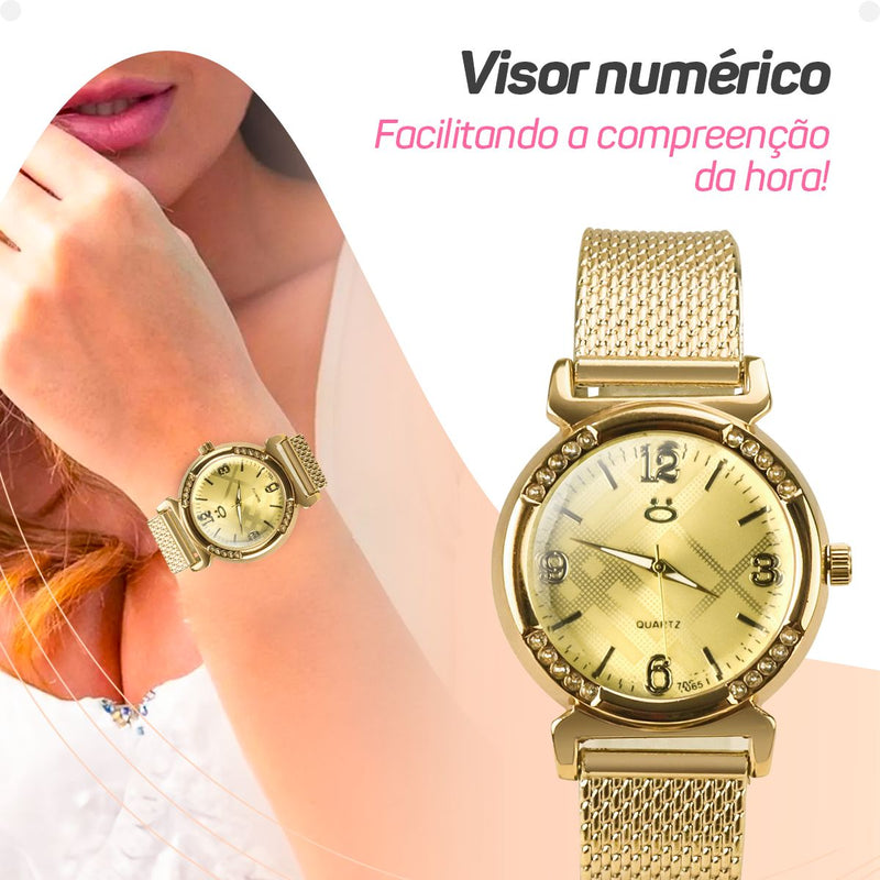 Relógio feminino dourado