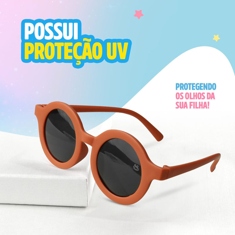 Óculos Sol Infantil Lua Menina Retro Proteção UV